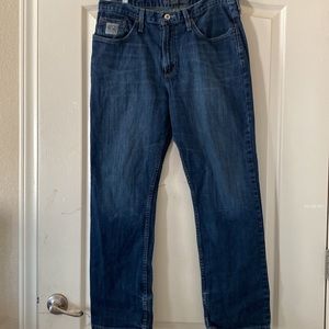 Cinch Mens white label dark washed relaxed fit straight leg jeans size 34x30